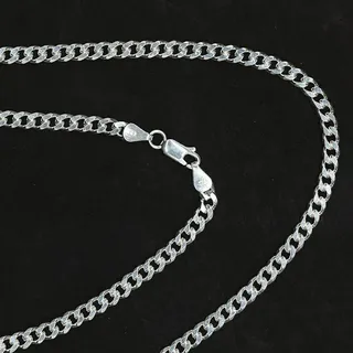 Drachensilber Panzerkette 5mm elegante Silberkette 925 Silber- Herren Halskette 55cm - Silber