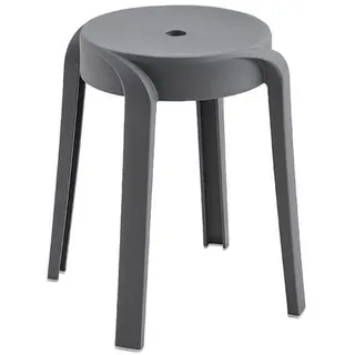 Home Deluxe Hocker NIVO – Stapelbar, Grau (6er Set) Platzsparende Sitzhocker für Küche, Wohnzimmer & Garten