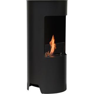 Ethanol-Kamin LUME Lili Home & Garden | 95 x 45 x 45 cm 23,5 Kg | Freistehender runder Bio-Ethanol Kamin mit 1,2L Brenner| SCHWARZ | Ethanol-Kamin Indoor und-Outdoor | Brenndauer 3 Studen