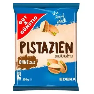 GutundGünstig Pistazien geröstet und ohne Salz, geschält, 250g