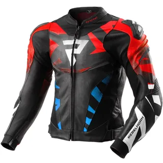 Rebelhorn Inferno Lederjacke Schwarz/Blau/Rot 52