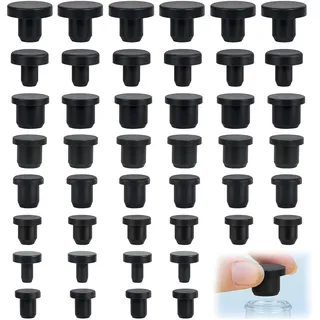 80 Stück Gummistopfen, Lochstopfen Rund Verschlussstopfen Schwarz Silikonstopfen Gummistöpsel wasserdichte Gummi Stopfen für Löcher 4/5.5/6/6.5/7.5/8/8.5/9.5mm Innendurchmesse