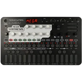 Sonicware LIVEN Mega Synthesis [Retro-Game-Music Groovebox & Synthesizer] FM-Soundmodul, 8-bit PCM-Sampling, 10 Effekte, Sound- & Patternbank von Yuzo Koshiro