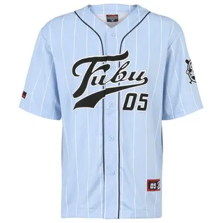 FUBU T-Shirt Fubu Herren FM232-003-3 FUBU Varsity Pinstripe Baseball Jersey (1-tlg) blau L