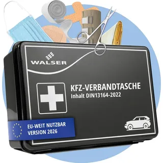 Walser Erste Hilfe Set Auto 2026, Verbandskasten Auto Auszeichnung *, KFZ Verbandskasten 2026 europaweit nutzbar Erste Hilfe Kasten, KFZ Verbandsta...