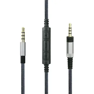 Audio-Ersatzkabel mit eingebautem Mikrofon, Fernbedienung, Lautstärkeregler, kompatibel mit Sennheiser HD4.40, HD 4.40 BT, HD4.50, HD 4.50 BTNC, HD4.30i, HD4.30G Kopfhörer und kompatibel mit Samsung