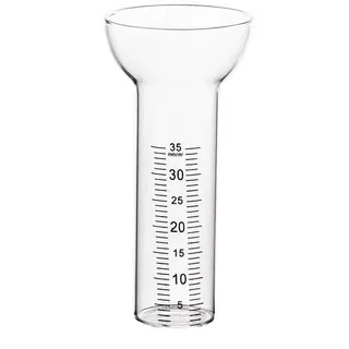 BigDean Niederschlagsmesser Für 1-35 mm Messungen Einfach abzulesen aus Glas Regenmesser (Keines, Messeinheinheit aus Glas 1-35ml (L/m) weiß