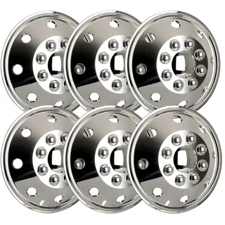 Radzierblenden Set (6 Stück) Chrom 16 Zoll universell passendes Set Wohnmobile PKW Transporter mit 16 Zoll Stahlfelgen