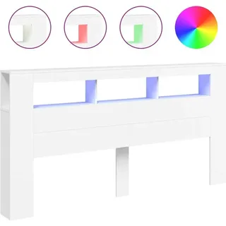 vidaXL LED-Kopfteil Weiß 200x18,5x103,5 cm Holzwerkstoff