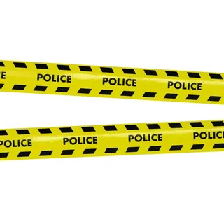 Boland 01416 - Absperrband Polizei, Größe 15 Meter x 7,5 cm, Gelb-Schwarz, Sperrband Police, Baustelle, Tatort absichern, Karneval, Mottoparty