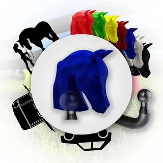 R-Satz Shop Kugelschutzkappe für Anhängerkupplung - Pferd - Abdeckkappe für Kupplungen - AHK Kappe Lustig Abdeckung (Blau)