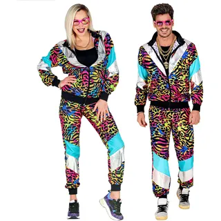 carnival party W WIDMANN MILANO Party Fashion - Kostüm Trainingsanzug, Animal Print, 80er Jahre Outfit, Jogginganzug für Karneval & Party