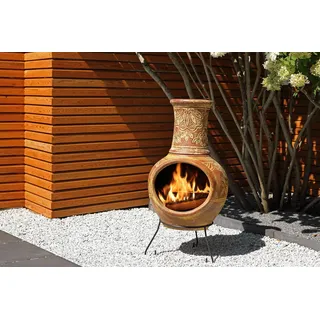 1a Direktimport Gartenkamin Großer Mexico Aztekenofen Terrassenofen Inkaofen aus Terrakotta - Zwei