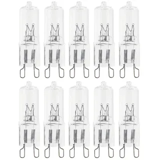 NCC-Licht 10 x Eco Halogen Stiftsockellampe 35W = 40W G9 230V Klar warmweiß 2700K dimmbar