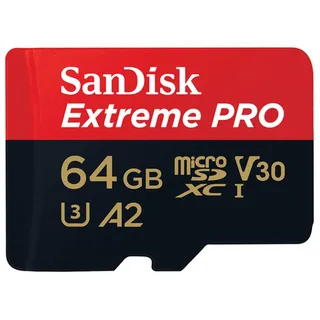 SanDisk Extreme Pro microSDXC UHS-I U3 V30 A2 64 GB + SD-Adapter 