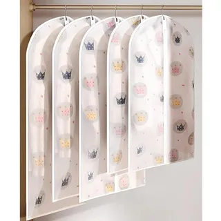 Kleiderschutzhüllen, Kleidersäcke, Kleidersack Kinder, 5er-Pack Durchsichtige Kleidersäcke, Faltbare Kleiderhülle, Hängende Aufbewahrungstasche mit Reißverschluss (60 X 140 Cm)(60*80cm/24*31in)