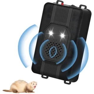 SROCHN Marderschreck mit Ultraschall und LED Blitzlicht, 3-in-1 Netzteil, Wirkungsbereich ca. 40-50m2, für Motorraum, Garten, Keller, Dachboden