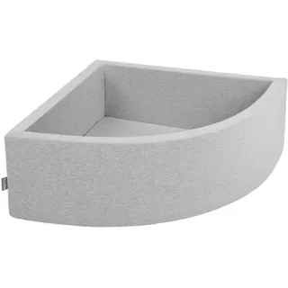 KiddyMoon Viertel Eckig Bällebad 90X30cm/KEINE Bälle ∅ 7Cm Ballgruben Babys Spielbad Kleinkinder, Hergestellt In Der EU, Hellgrau