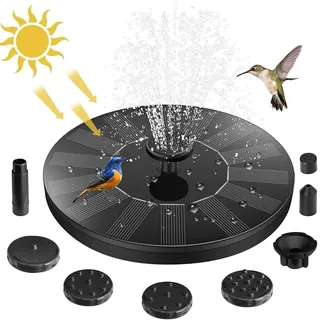 Jsdoin Solar Springbrunnen für Außen, Solarbrunnen Draussen mit 6 Düsen, Freistehend, Tauchbrunnen für Den Außenbereich, Für Teich, Pool, Terrasse, Garten