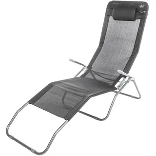Saunaliege Xxl Schwarz Und Nackenkissen, 67x116x154cm