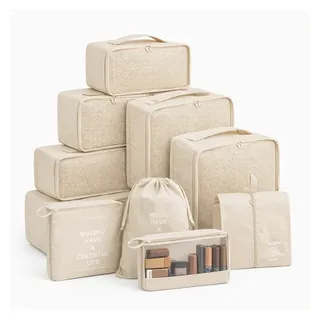 TK Gruppe 8er Set Kofferorganizer Packtaschen mit Kosmetiktasche - Packtaschen - Packing Cubes - Reiseorganizer & Kleidertaschen für Reisen - Travel Bag