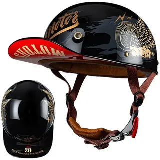 Motorrad Halbschalen Halbhelm Halbschalenhelm Baseballmütze-Helm Baseball Cap Motorradhelm Mit ECE-Zulassung Cruiser Chopper Scooter Helm Für Bike Cruiser Chopper Moped Scooter