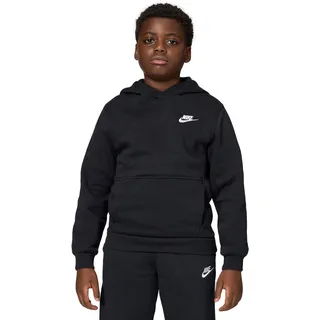 Nike Sportswear Club Fleece Hoodie Kinder 010 black/white XS 122-128 cm