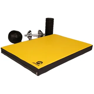 JEFlex Turnmatte 100 x 70 x 8 cm Fitness gelb/schwarz Weichbodenmatte Jeflex schwarz|gelb 100 CM