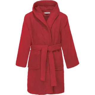 REDBEST Frottier Kinder-Bademantel mit Kapuze Chicago in rot | Gr.: 110/116