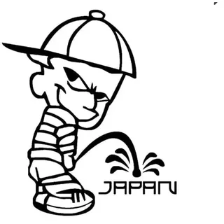 PISS ON JAPAN Autos 15 cm Tuning Aufkleber Sticker Decal `+ Bonus Testaufkleber "Estrellina-Glückstern®" , gedruckte Montageanleitung von "myrockshirt"®