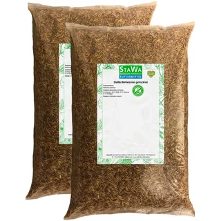 StaWa Mehlwürmer getrocknet – Premium Insekten-Snack für Vögel, Igel, Fische, Schildkröten & Reptilien | 100% Natur, Proteinreich, Schonend getrocknet | Ohne Zusätze, 2X 5 kg Sparpaket