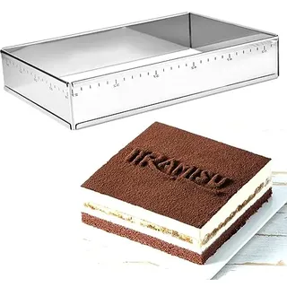 Guowall Backrahmen rechteckig verstellbar, Edelstahl Backform Tortenrahmen für Mousses, Dessertcreme, Kuchen, 27 x 18cm bis 52 x 34 cm