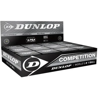 Dunlop Competition, Single Grey Dot Squashbälle | Black - 12 Kugeln