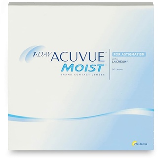 Acuvue Johnson & Johnson 1-Day Acuvue Moist for Astigmatism (90er Packung) Tageslinsen -7.5 dpt, Zyl. -0,75, Achse 80 ° / BC 8.5 mit UV-Schutz