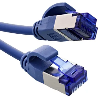 InLine Patchkabel Slim, Cat.6A, S/FTP, TPE (LSZH) flexibel, PoE, blau, 3m,