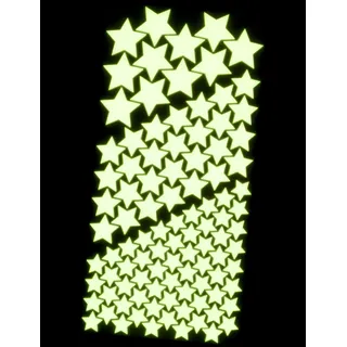 WANDfee Leuchtsterne GROß ☆☆ 100 ☆ selbstklebende EXTRASTARK leuchtende Sterne Sternenhimmel Aufkleber Kinderzimmer