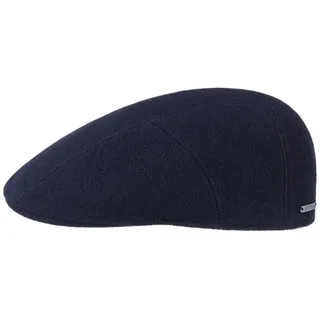 Stetson Reid Wool Flatcap Kaschmir Herren Made in EU Baumwollfutter Schirmlänge 5 cm Gatsby Cabrio Cap Herbst Winter blau XL (60-61 cm) - XL