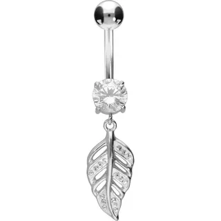 PIERCINGLINE Bauchnabelpiercing Chirurgenstahl Bananabell KRISTALLBLATT (Bananabells, 1-tlg)