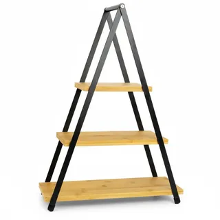Excellent Houseware Etagere natur Bambus - natur, schwarz
