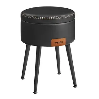 VASAGLE Hocker mit Stauraum LOM005B01 schwarz Kunstleder
