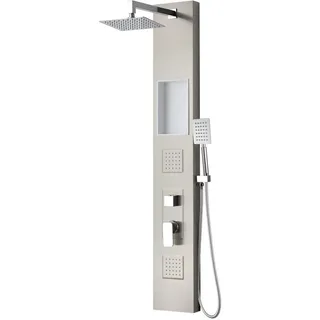 Badplaats Duschpaneel, Monterra 140 x 20 cm, – Aluminium-duschset
