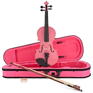 Student Violine von Gear4music 1/2 Rosa | Für Anfänger von 6-10 Jahren, hochwertige Klanghölzer, Feinstimmer für stabiles Stimmen, Bogen