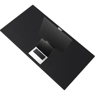 ZORESYN Premium PU-Leder Schreibtischunterlage 150x70cm - Extrabreite Büroauflage, Wasserdicht & rutschfest - Perfekt für Großraumarbeitsplätze (Schwarz)
