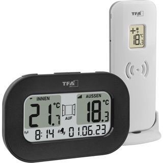 TFA Dostmann Funk-Thermometer COOL@HOME Funk-Thermometer digital Schwarz