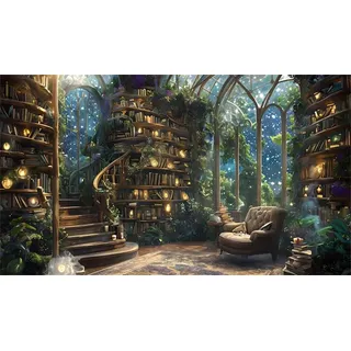 Magische Bibliothek Puzzle für Erwachsene 5000 Teile, 156x105cm Puzzle Erwachsene 5000 Teile Pädagogisches Spiel Herausforderung Spielzeug, Klassische Puzzles Als Geschenk und Wanddekoration