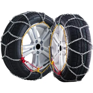 Vevor Schneeketten Reifenketten aus Mangan-legierter Stahl, Notfall-Traktionsketten, 2 Stk. 645/605 mm universal Auto Schneeketten Schwerlast Notfallzugketten für Autos Pickups SUVs Lkws, Silber