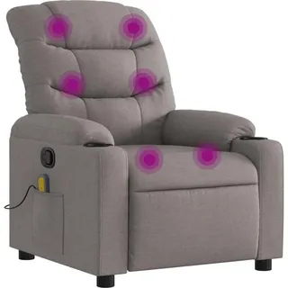 vidaXL Massagesessel mit verstellbarer Rückenlehne und Liegefunktion Polyester 147 x 80,5 x 0 cm Taupe