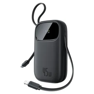 Baseus EnerFill Fc31 10000mah 45w Powerbank Mit Usb-c Iphone Lightning Kabeln - Schwarz