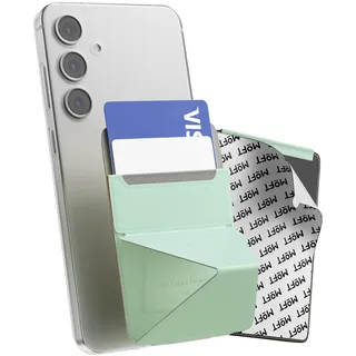 MOFT Kartenhalter Handy Ständer, Unsichtbare Selbstklebende Kartenhalter Portemonnaie, MOVAS Veganes Leder Stick On Karten Portemonnaie für iPhone Android Smartphones (Peppermint)