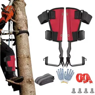 Baumklettern Ausrüstung,Baumklettern Spike Set,Steigeisen Baumklettern,2 Claws,Baumkletter-Spikes Set, verstellbare Kletterbaum-Spikes mit Riemen und Handschuhen für Waldcamping, Obsternte